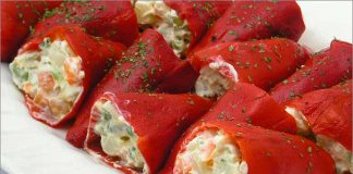 Receta de pimientos rellenos de ensaladilla fácil y rápida