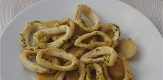 Receta de pota al horno con patatas fácil y rápida