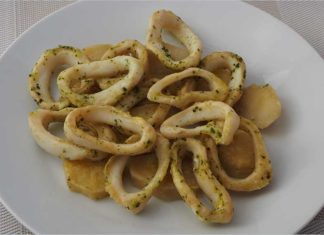 Receta de pota al horno con patatas fácil y rápida