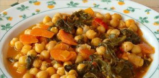 Receta de potaje de garbanzos con verduras fácil y rápida