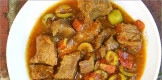Receta de ragout de ternera con aceitunas fácil y rápida