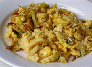 Receta de revuelto de bacalao con patatas fácil y rápida