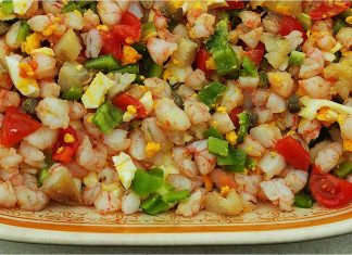 Receta de salpicón de gambas y rape fácil y rápida