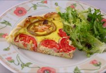 Receta de tarta de requequesón y tomate fácil y rápida