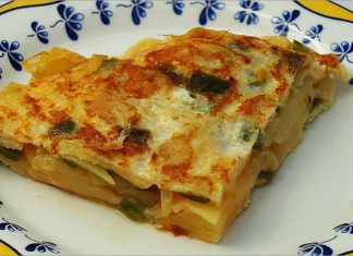 Receta de tortilla de patatas con pimientos fácil y rápida