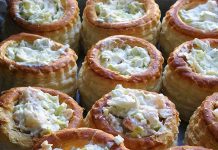 Receta de volovanes con gambas y crema de queso fácil y rápida